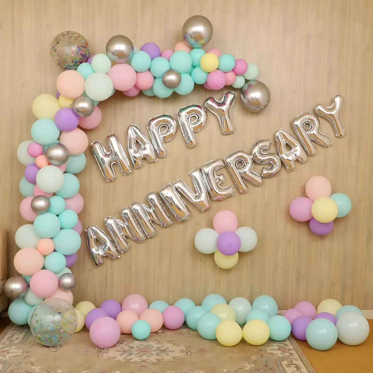 Anniversary surprise decoration with heart balloons, Gurugram