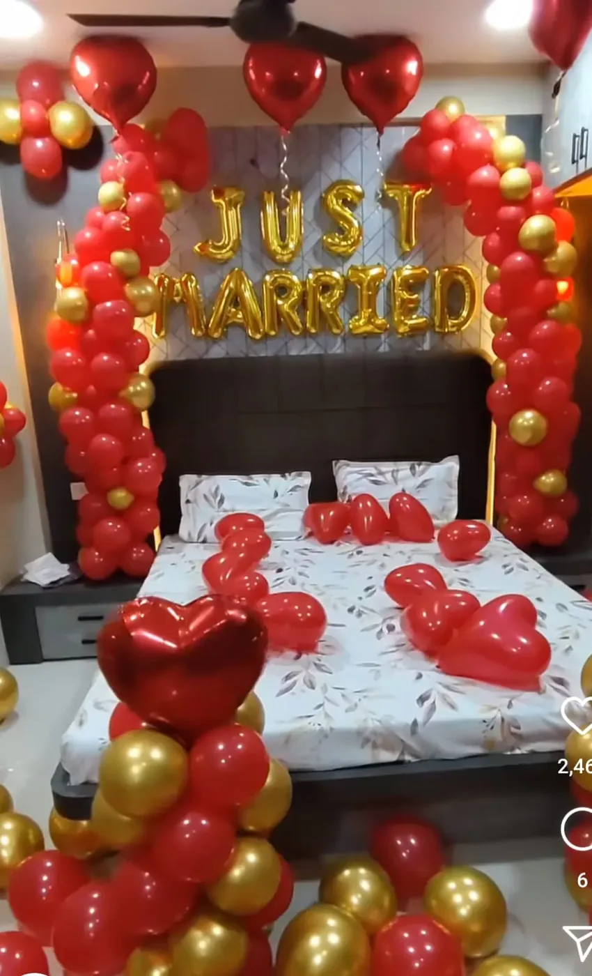 Boho style anniversary decoration with greenery, Gurugram