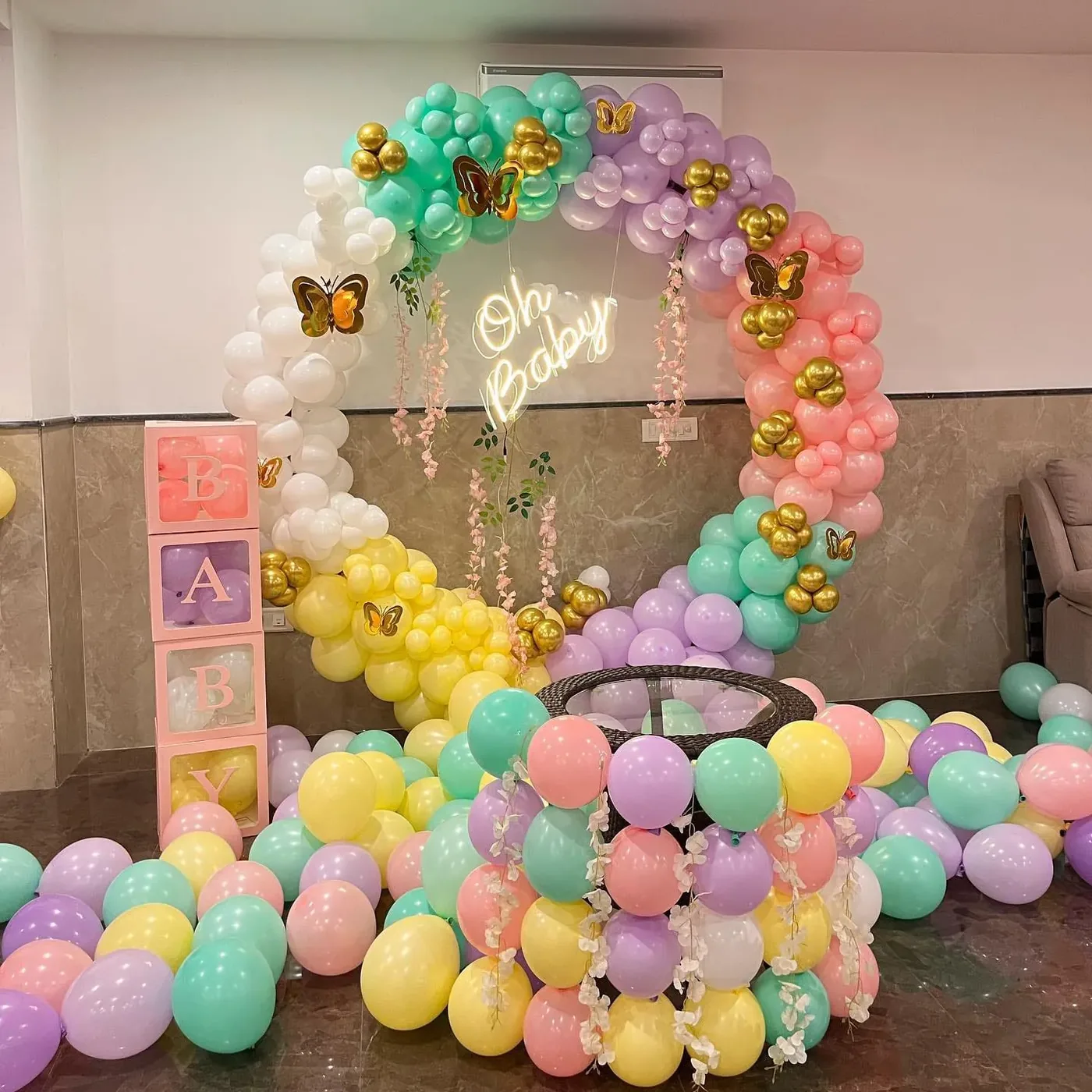 Premium Oh Baby Decoration Gurugram | Home Balloon Setup 10