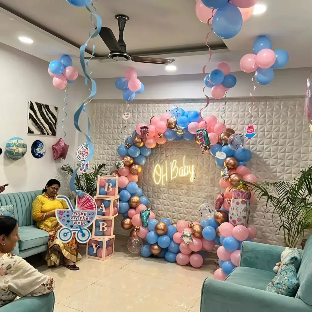 Welcome Baby Decoration Gurugram | Balloon Backdrop 12